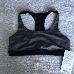 NWT Lululemon Invigorate Bra in Black/Grey Size 12